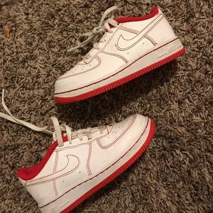 White & Red Air Force Ones